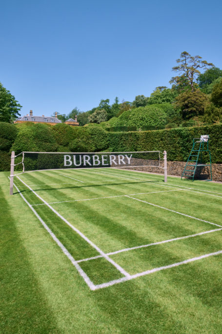 A Burberry themed tennis court