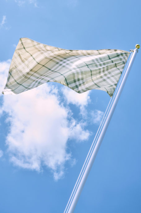 A Burberry check flag