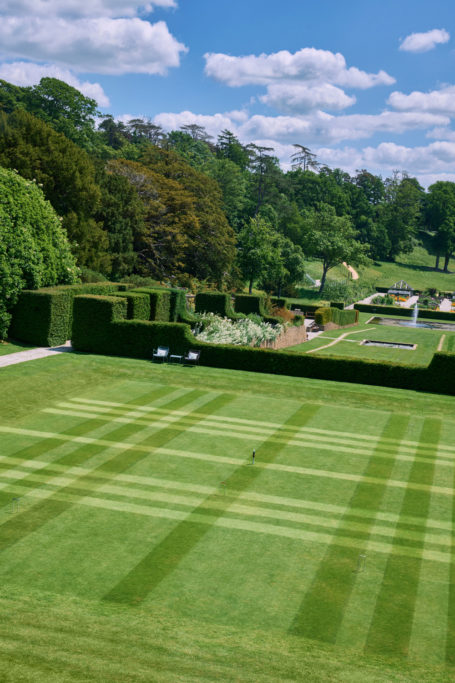 Grass mowed with Burberry check