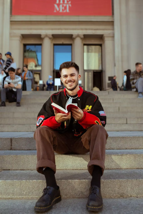 Jack Edwards on the steps of the Met