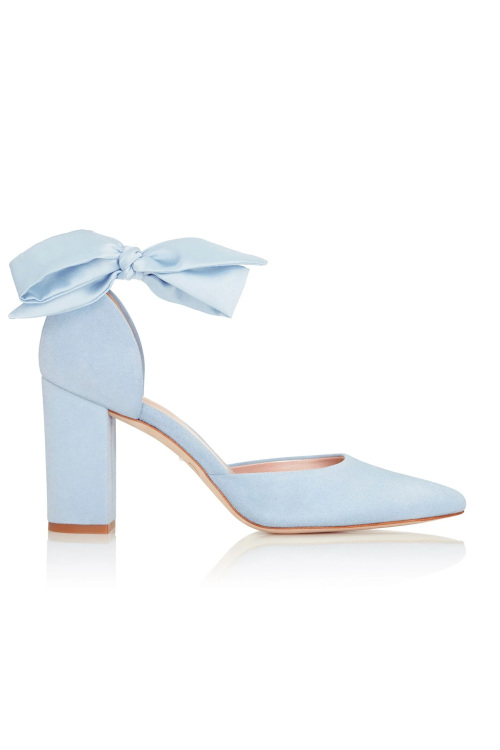 Blue heels with ribbon