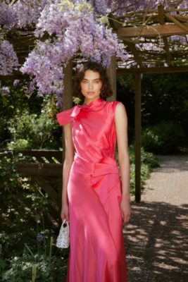 Woman in pink dress