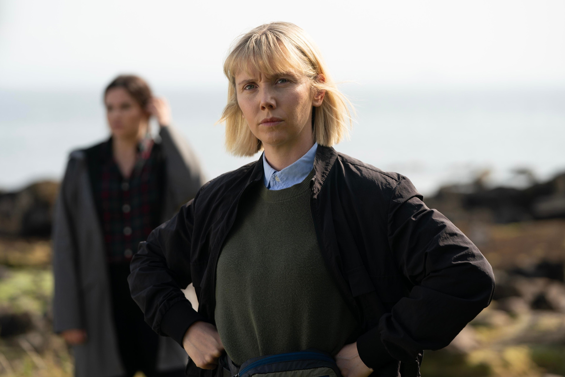 EMER KENNY as River Wilde and LAUREN LYLE as Karen Pirie in series 2