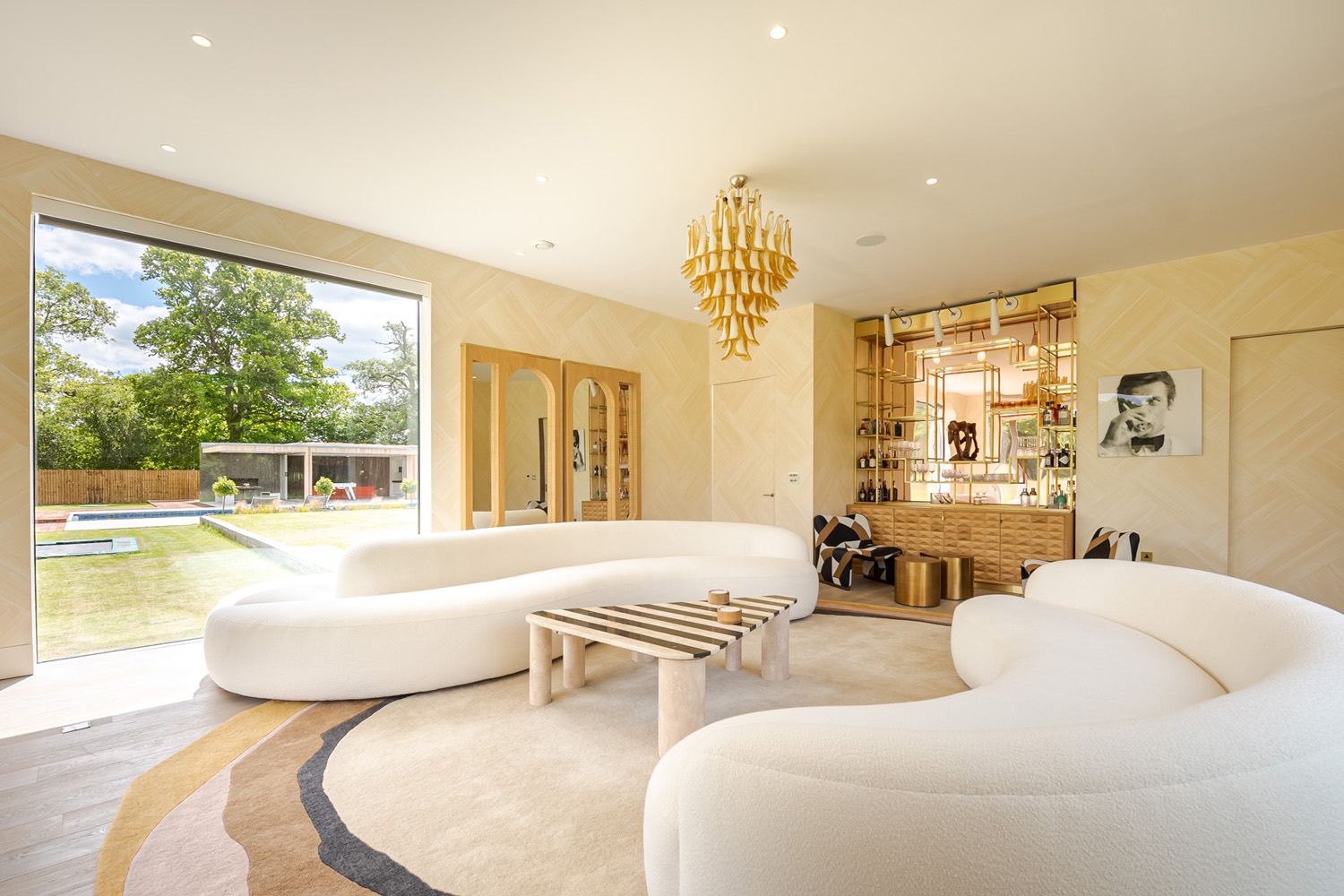 Curvy modern white sofas