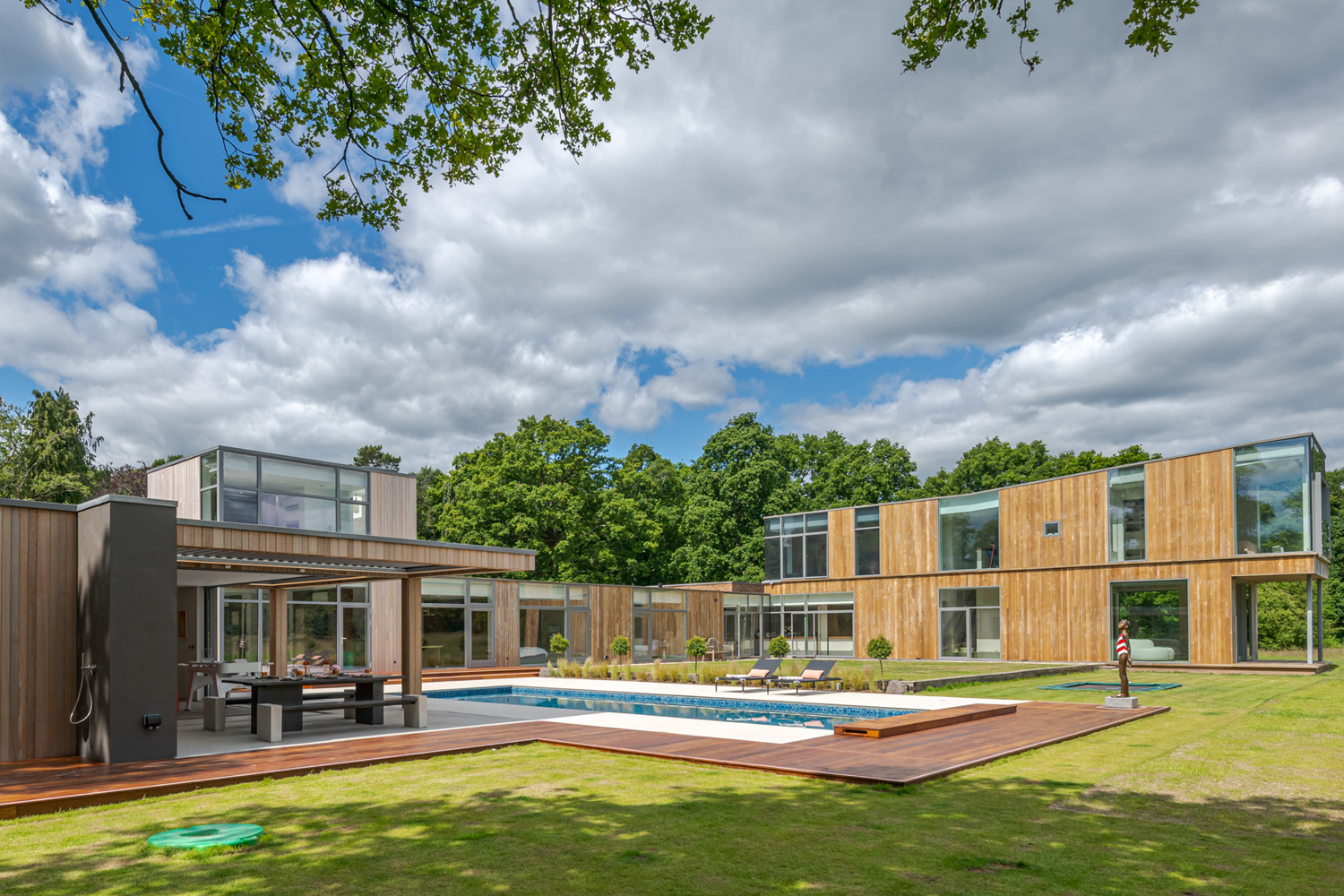 The pool house at Palmer Oaks, Surrey