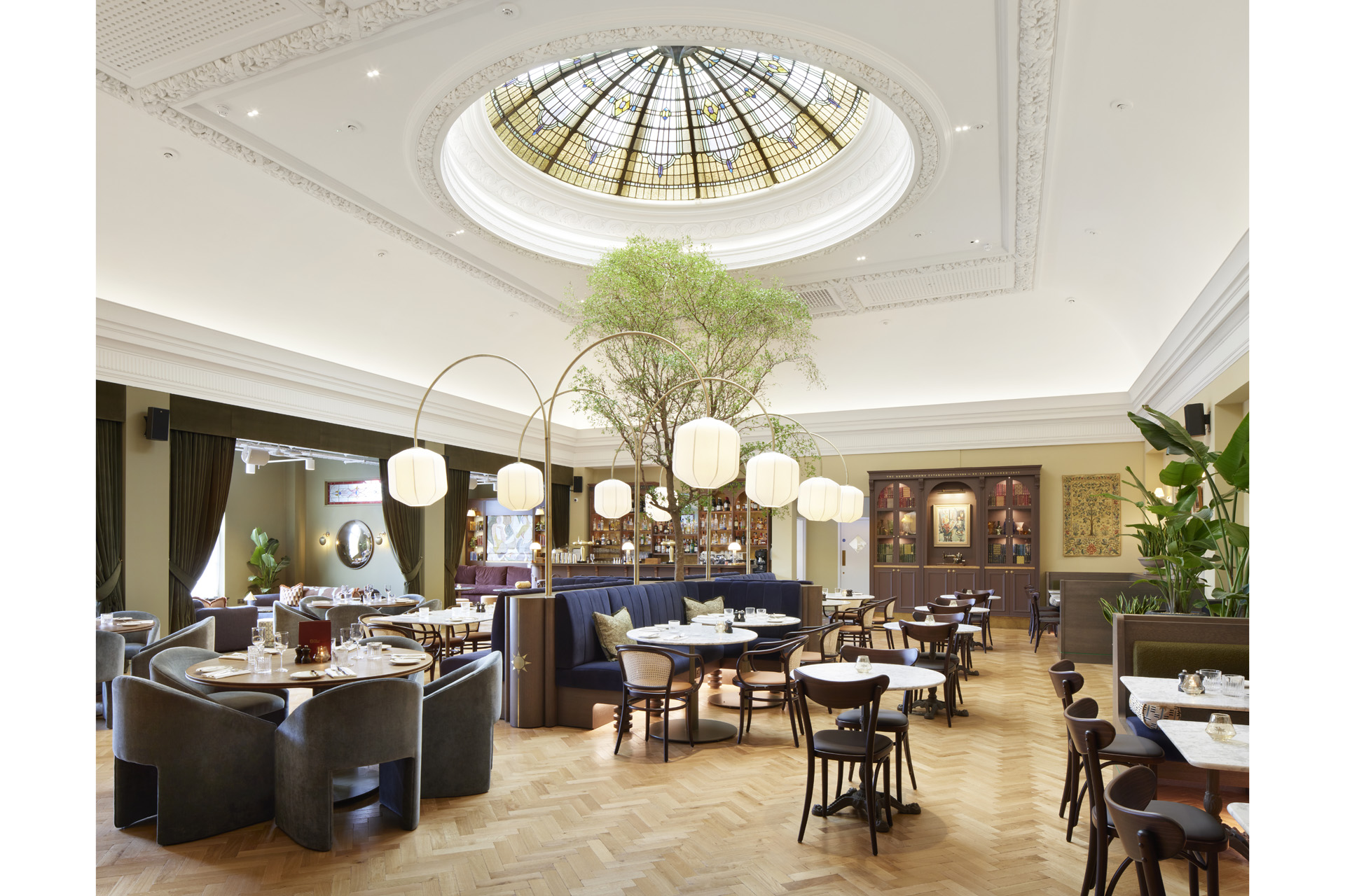 A light filled dining room