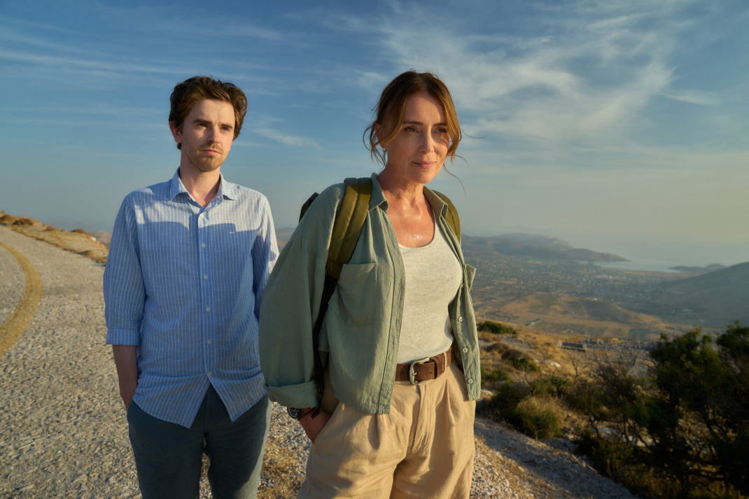 Edward (FREDDIE HIGHMORE) and Julie (KEELEY HAWES) in The Assassin.