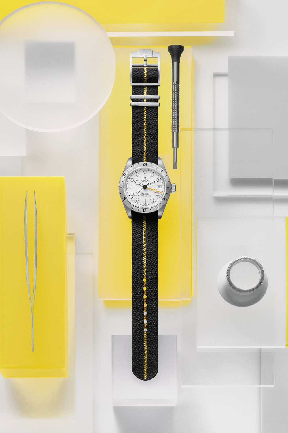 Watch on yellow background