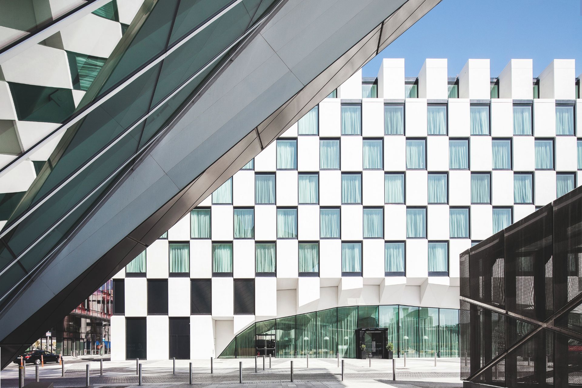Modern hotel building in Dublin