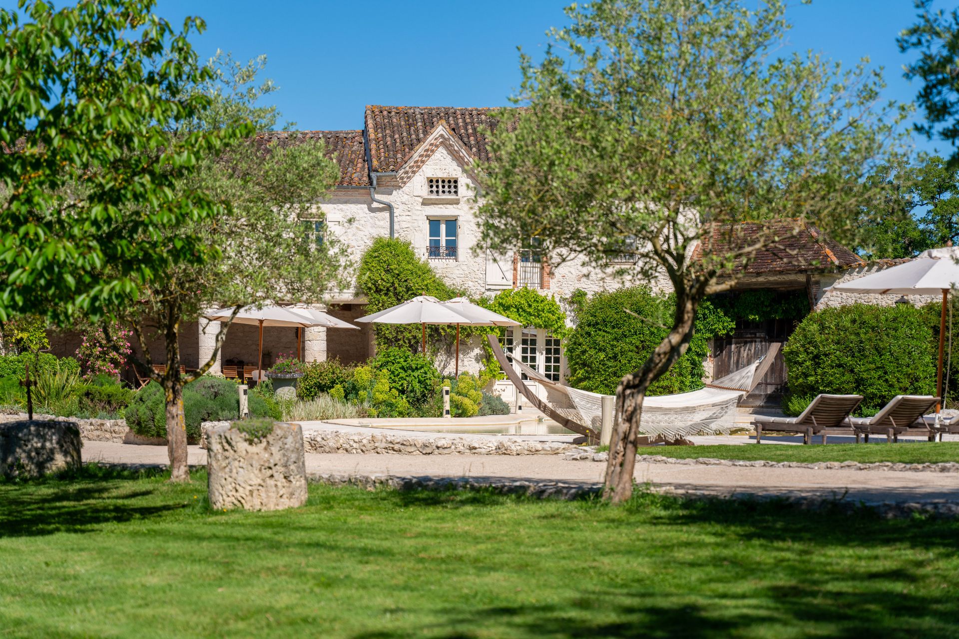 French chateau with pool, hammock and lawns