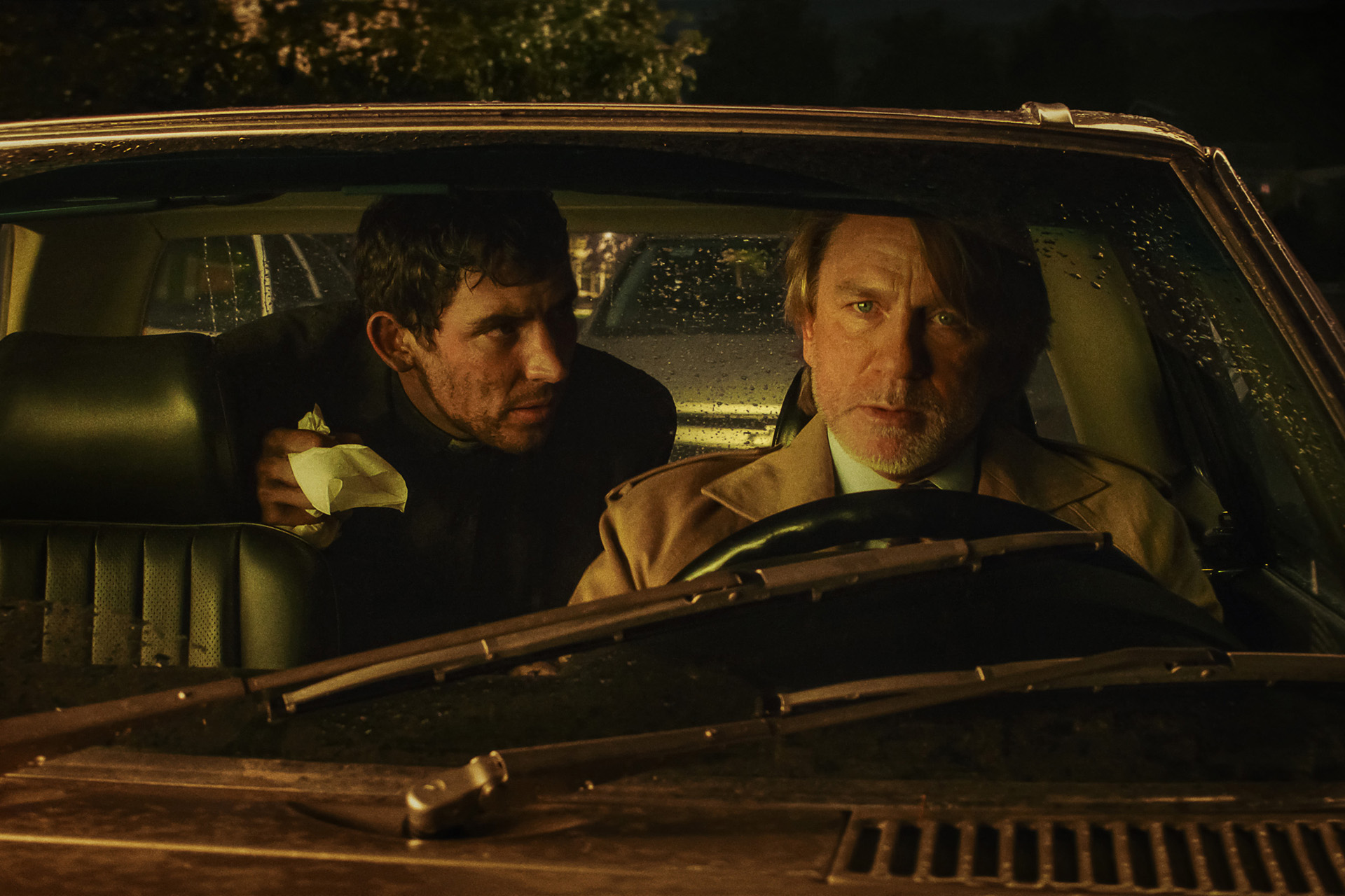 Josh O'Connor & Daniel Craig in Wake Up Dead Man
