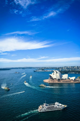 Sydney harbourside with boats and the Opera House