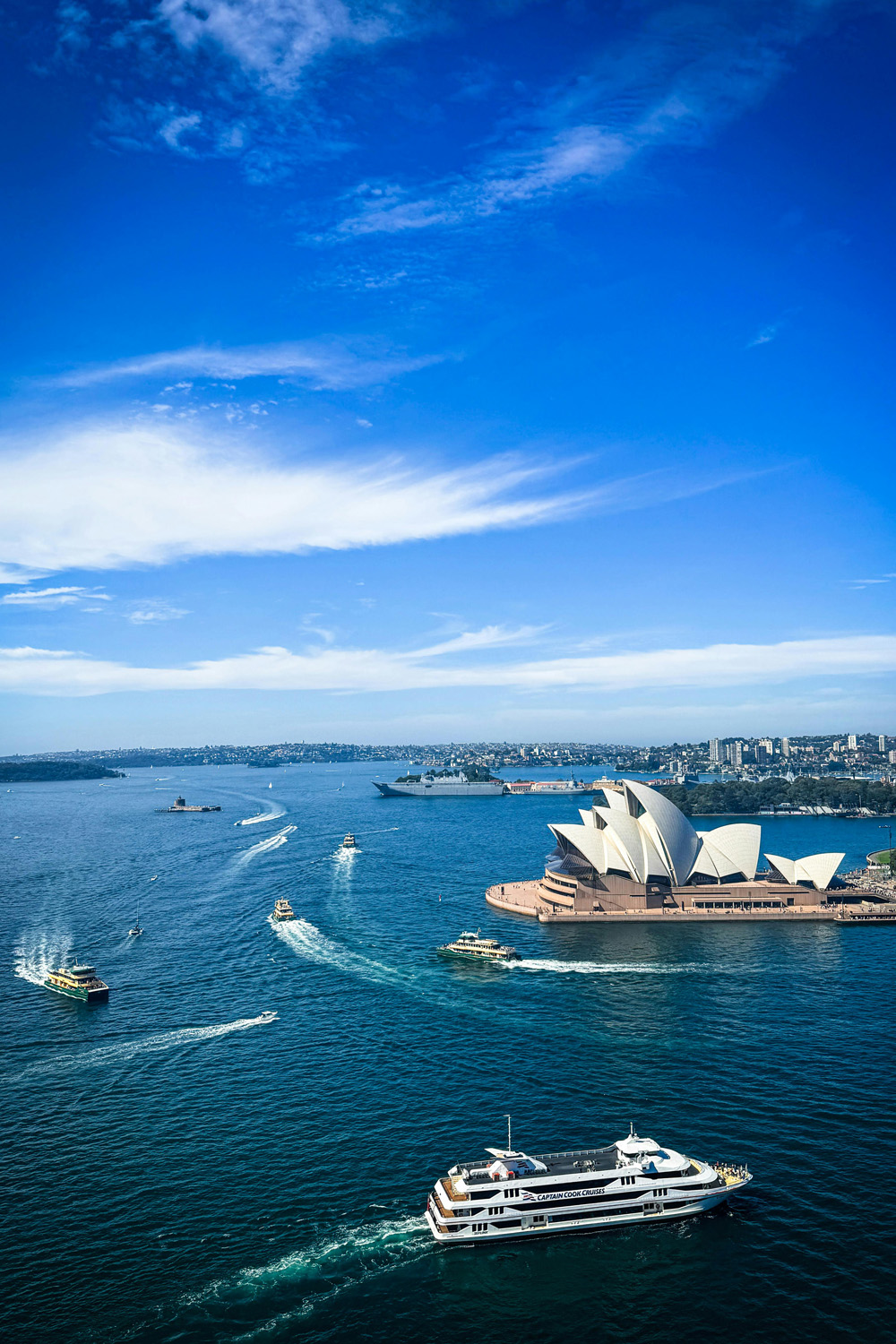 Sydney harbourside with boats and the Opera House