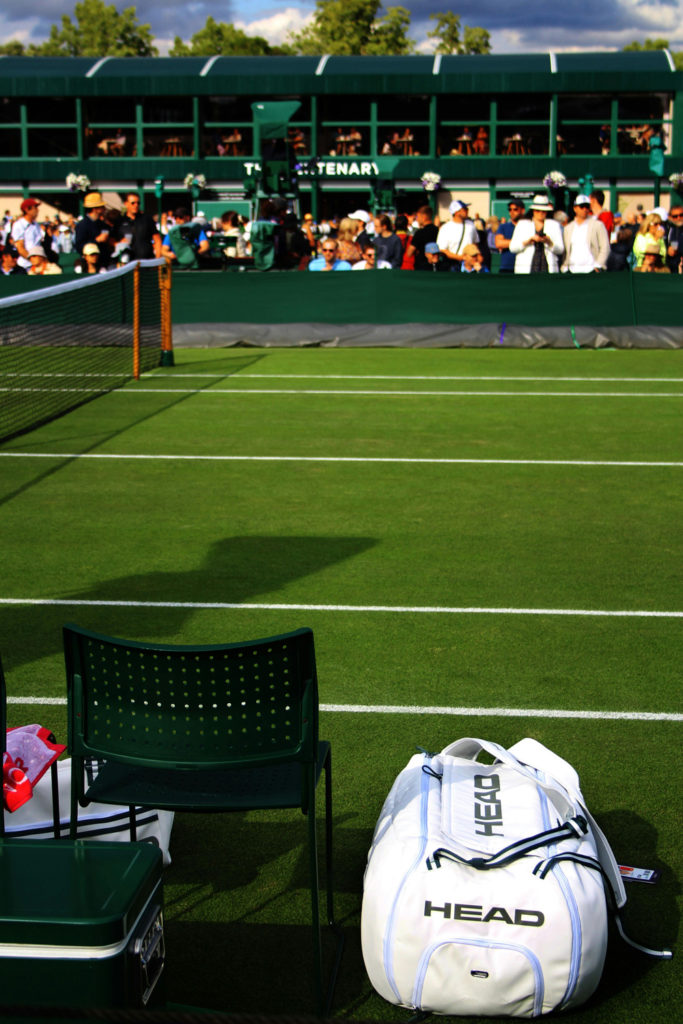 A tennis court at Wimbledon