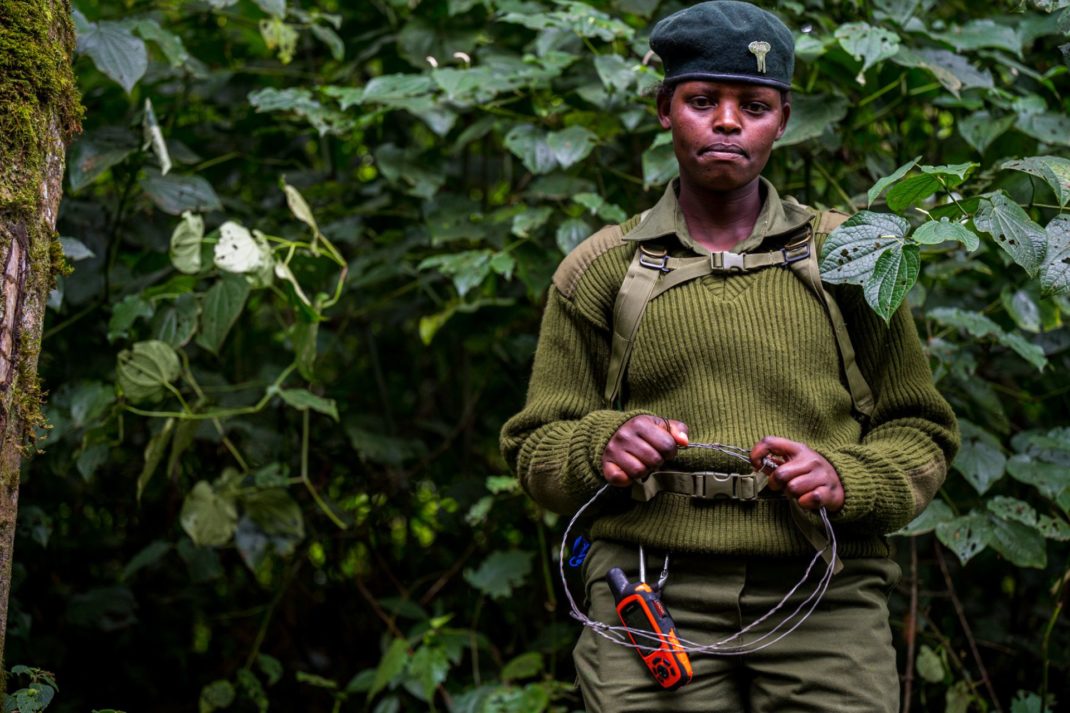 Female ranger wearing military uniform
