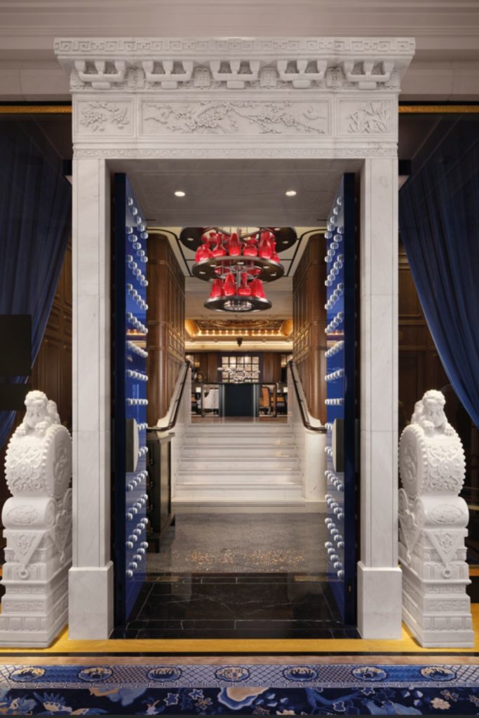 Doorway to Canton Blue restaurant