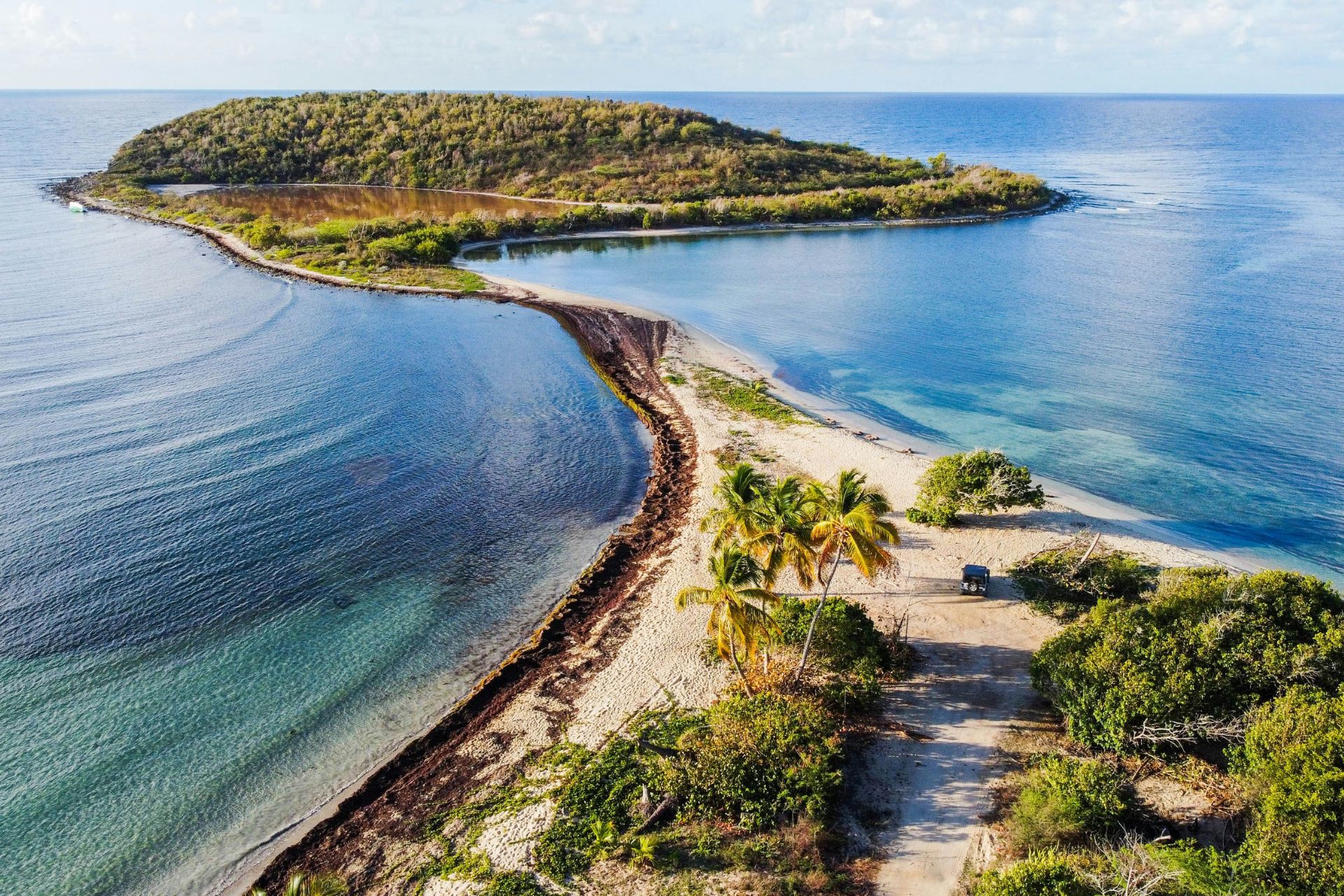 Aerial view of Vieques island