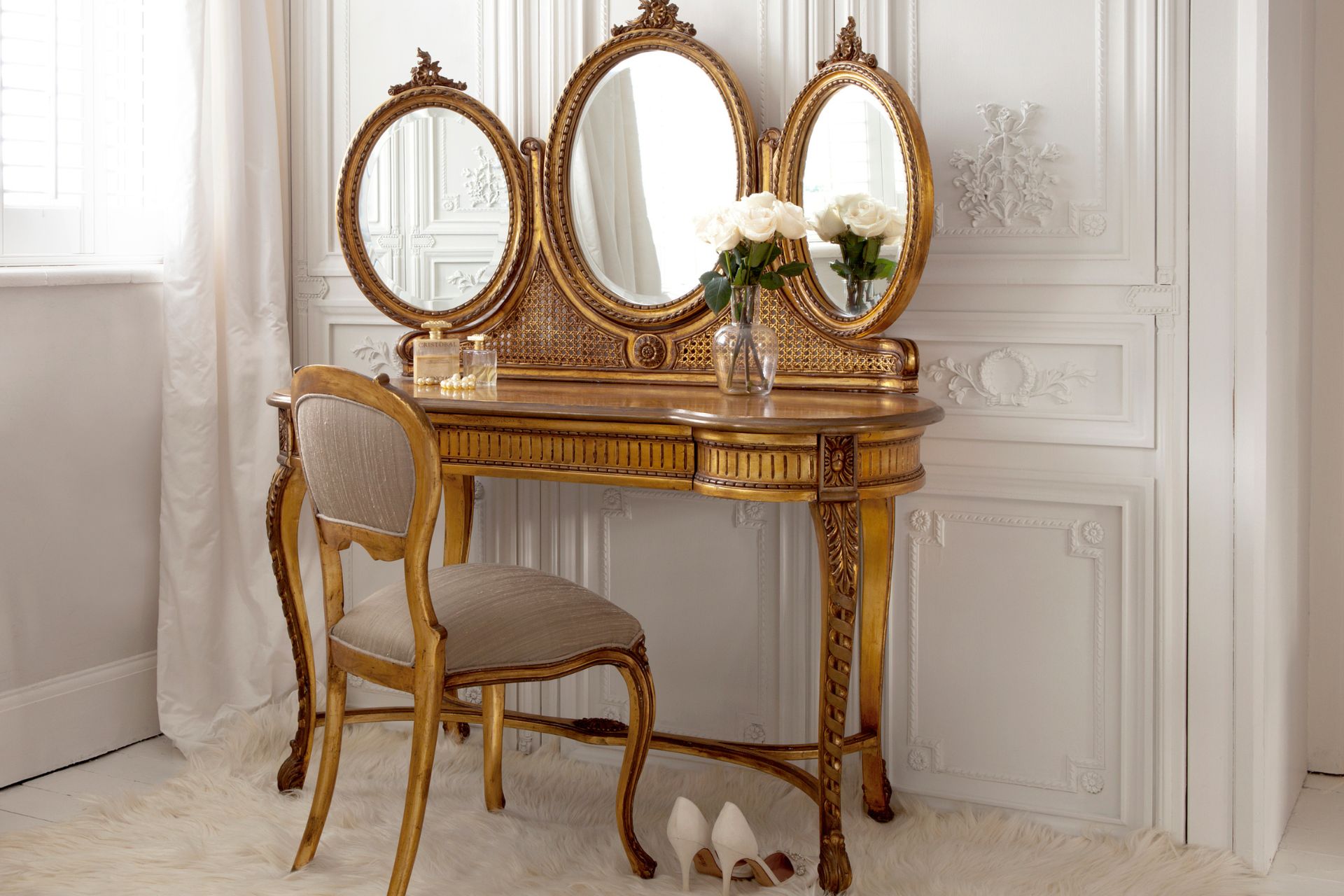 Rococo revival inspired vanity