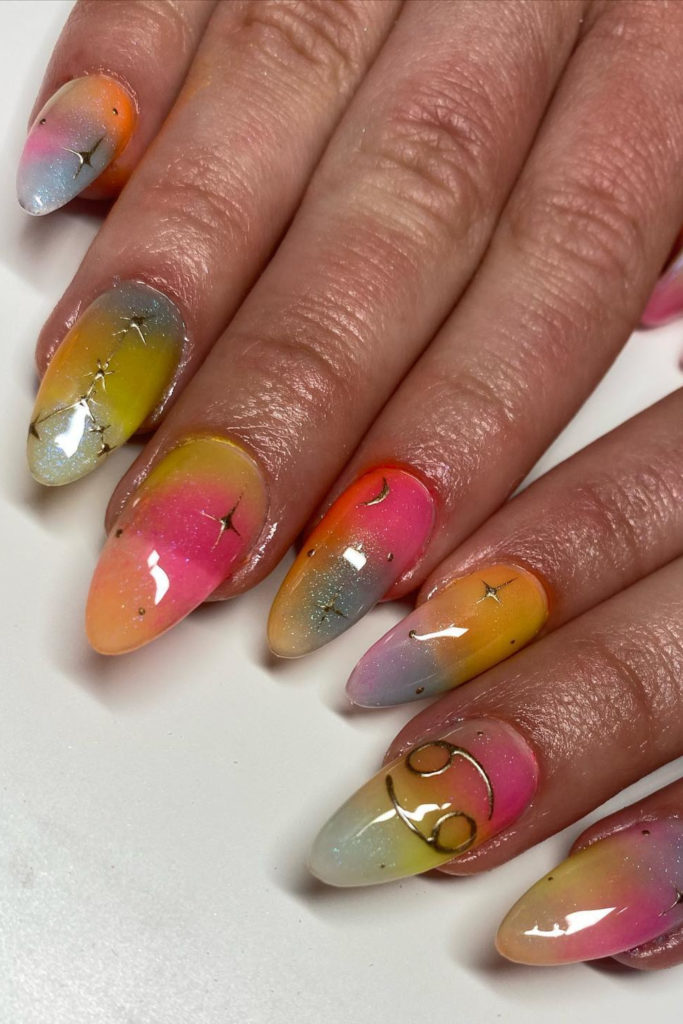 Cancer themed nails