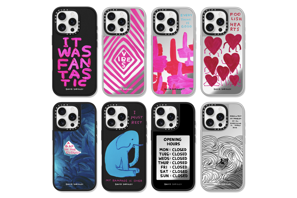 Eight illustrated phone cases