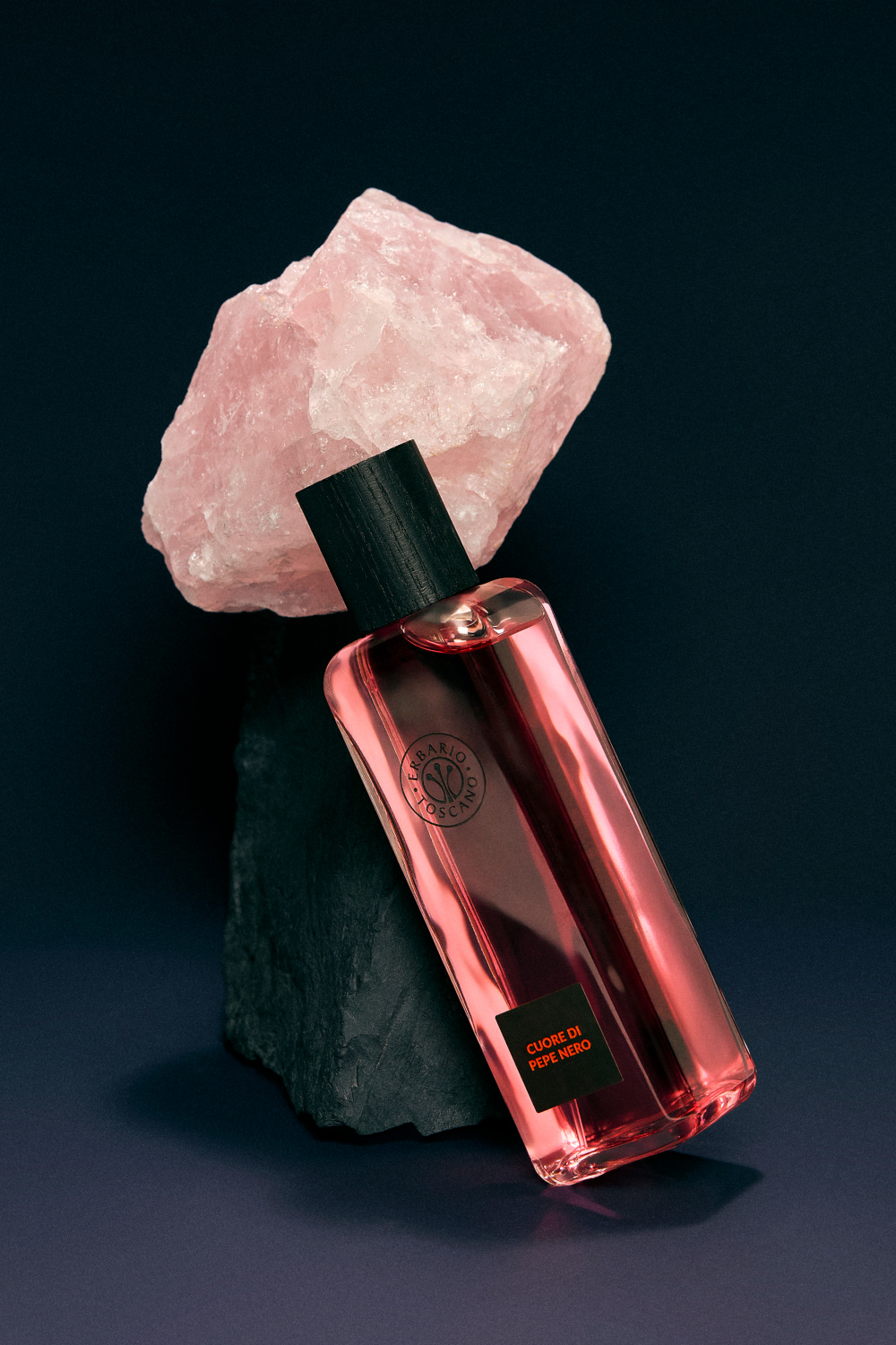 Pink bottle with crystal