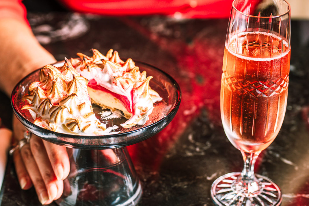 Ice cream and champagne at Bebe Bob restaurant
