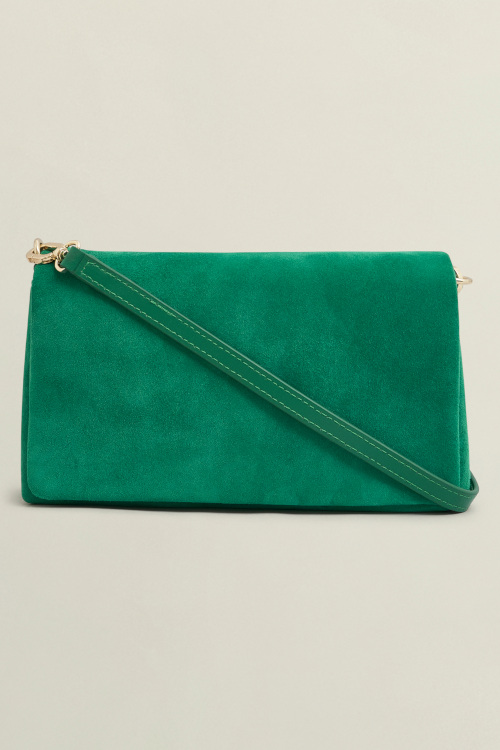 Green clutch bag