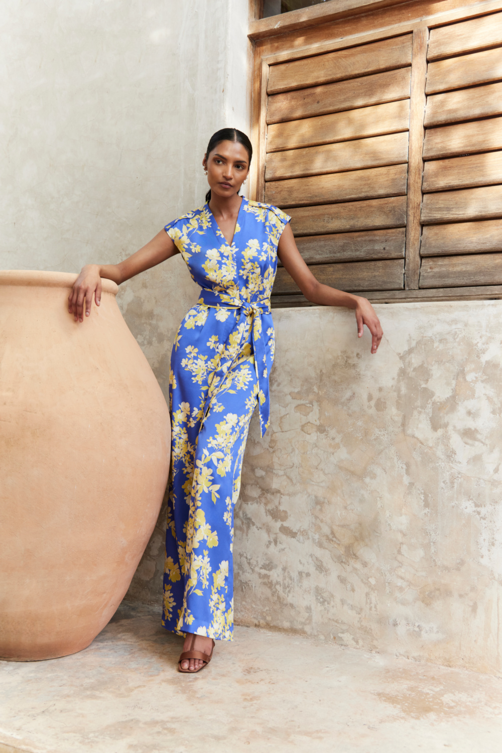 Woman in floral jumpsuit | summer occasionwear