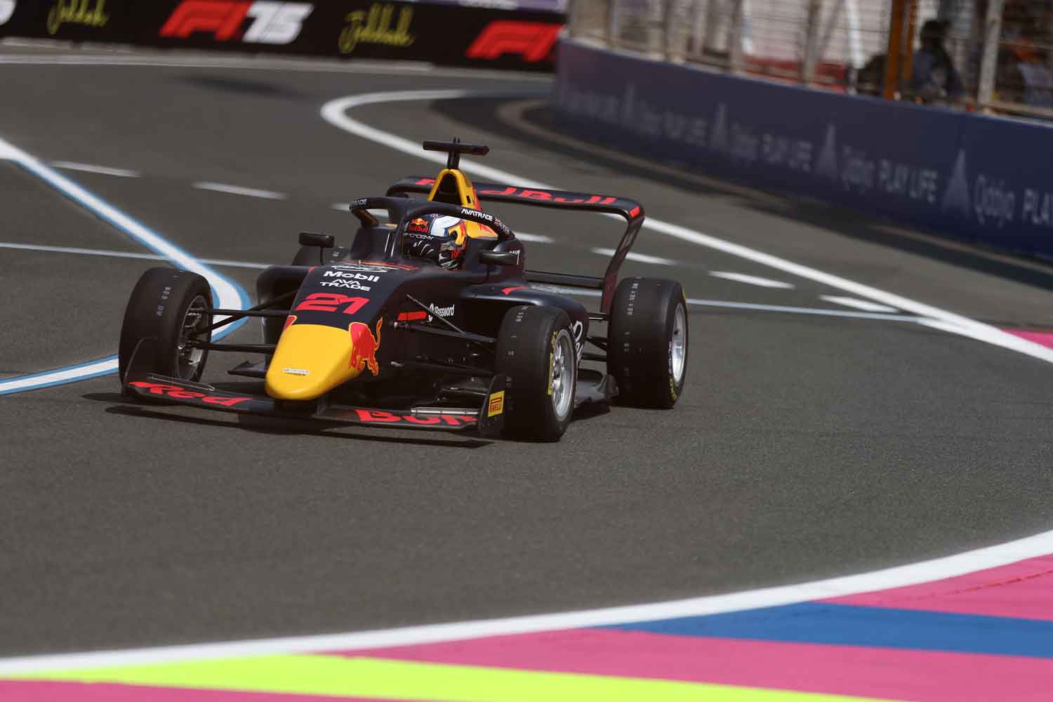 Alisha Palmowski on the track in a Red Bull