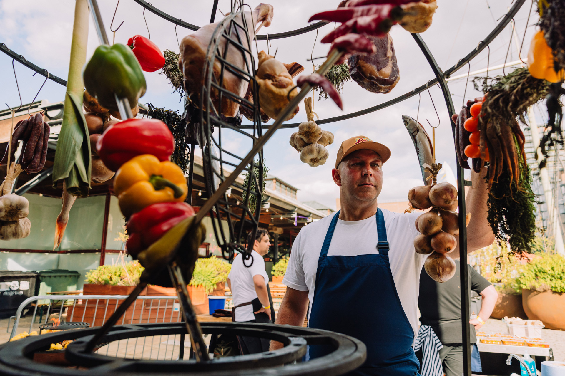 Chef cooking at Meatopia