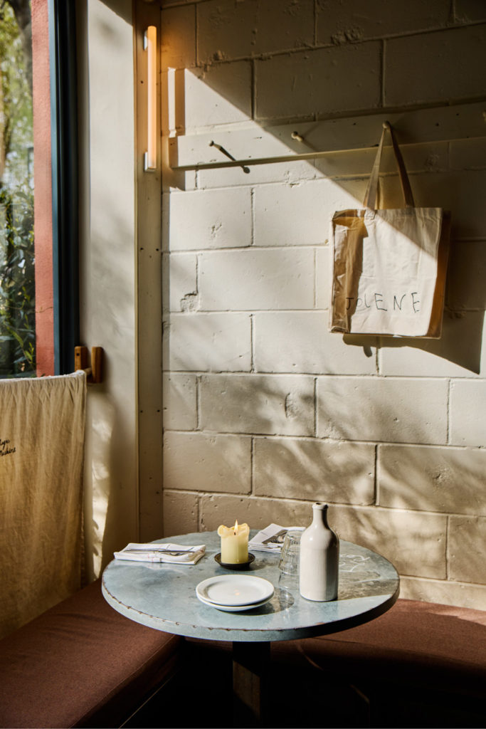 A table at Jolene restaurant in Stoke Newington, London