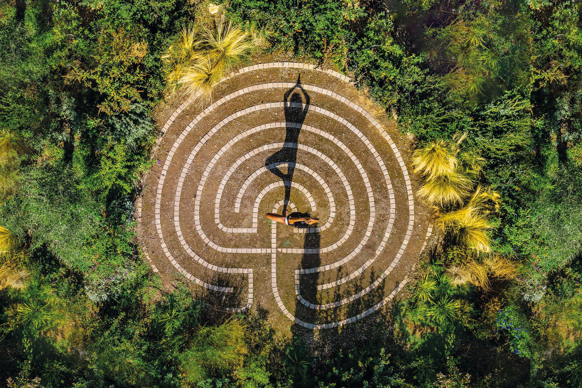 Person doing a yoga pose at a spa