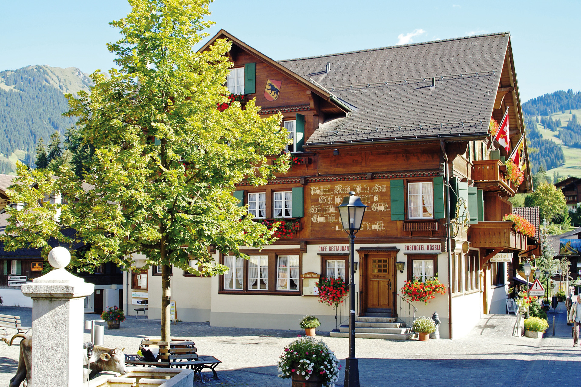 A chalet style hotel in Switzerland