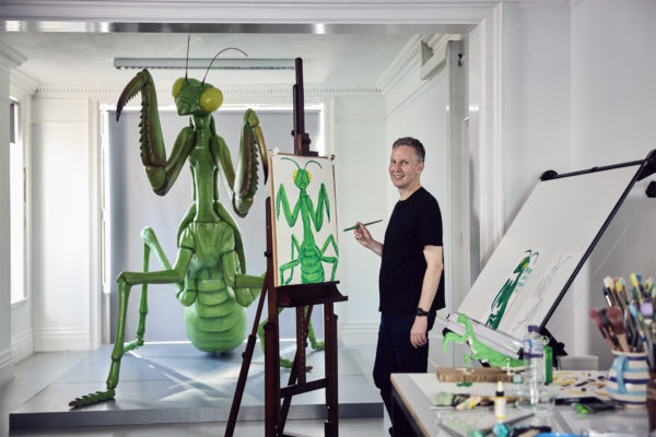 David Shrigley in the studio