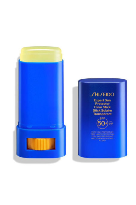 Sunscreen stick in blue packaging