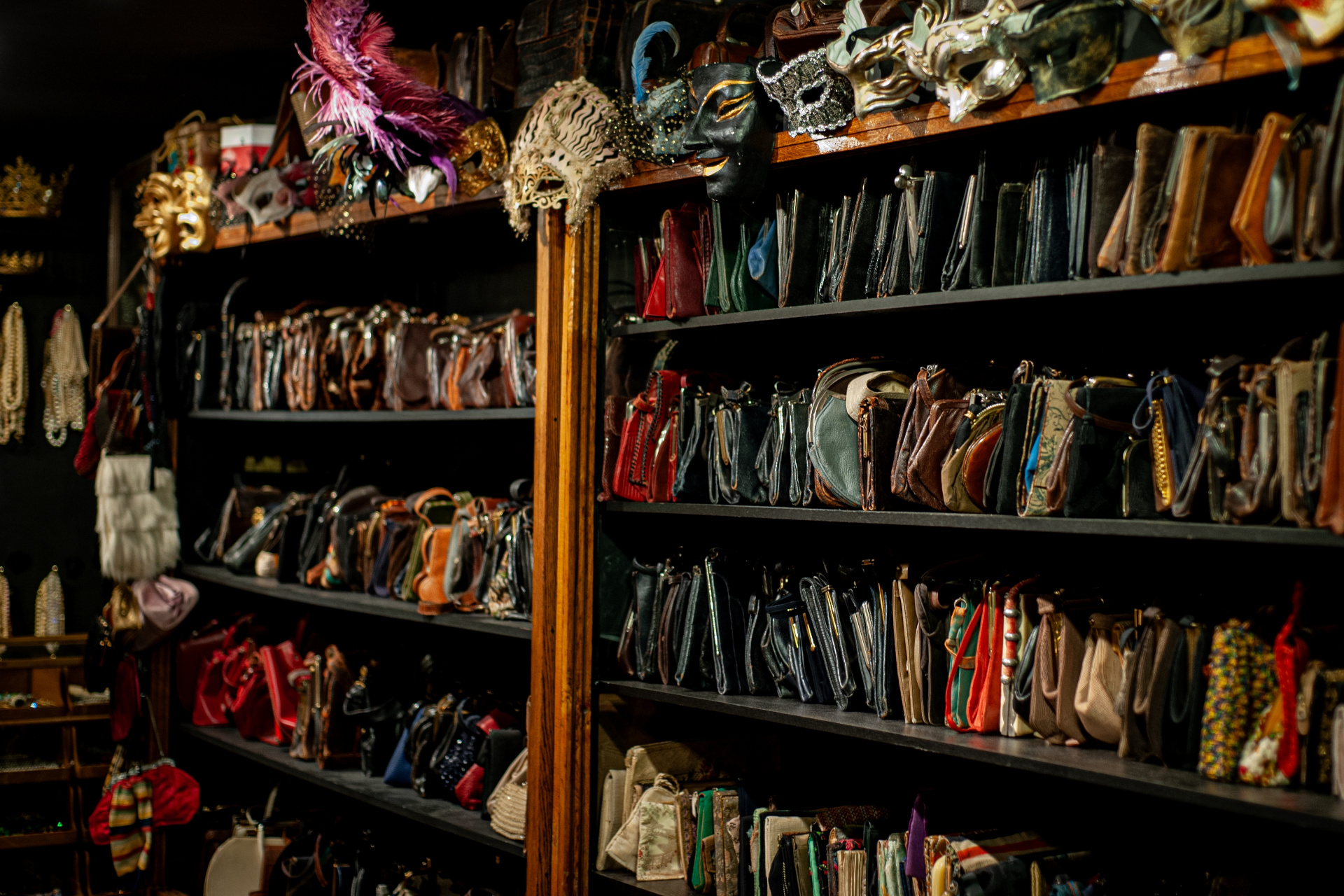 Shelves of accessories | Costume Couture: Sixty Years of Cosprop