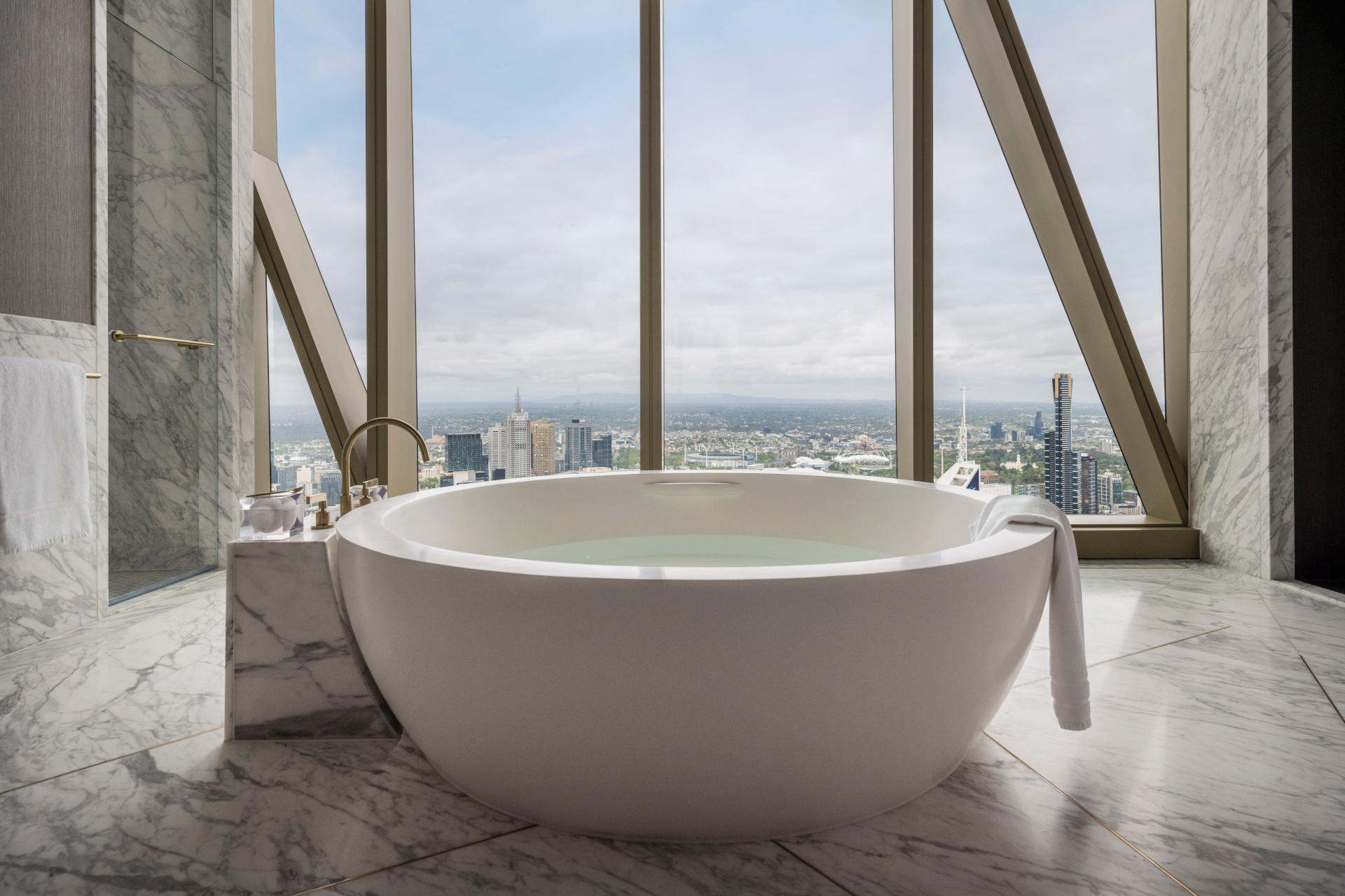 Bath in hotel bathroom
