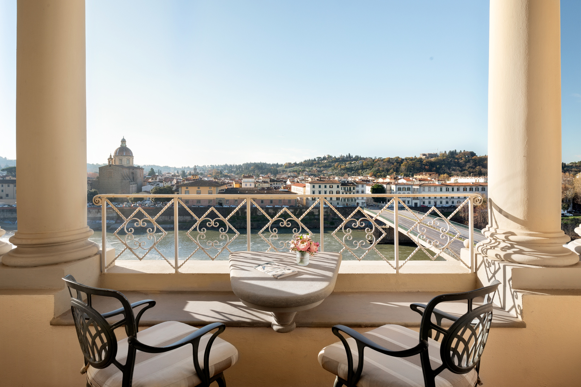 Balcony overlooking river