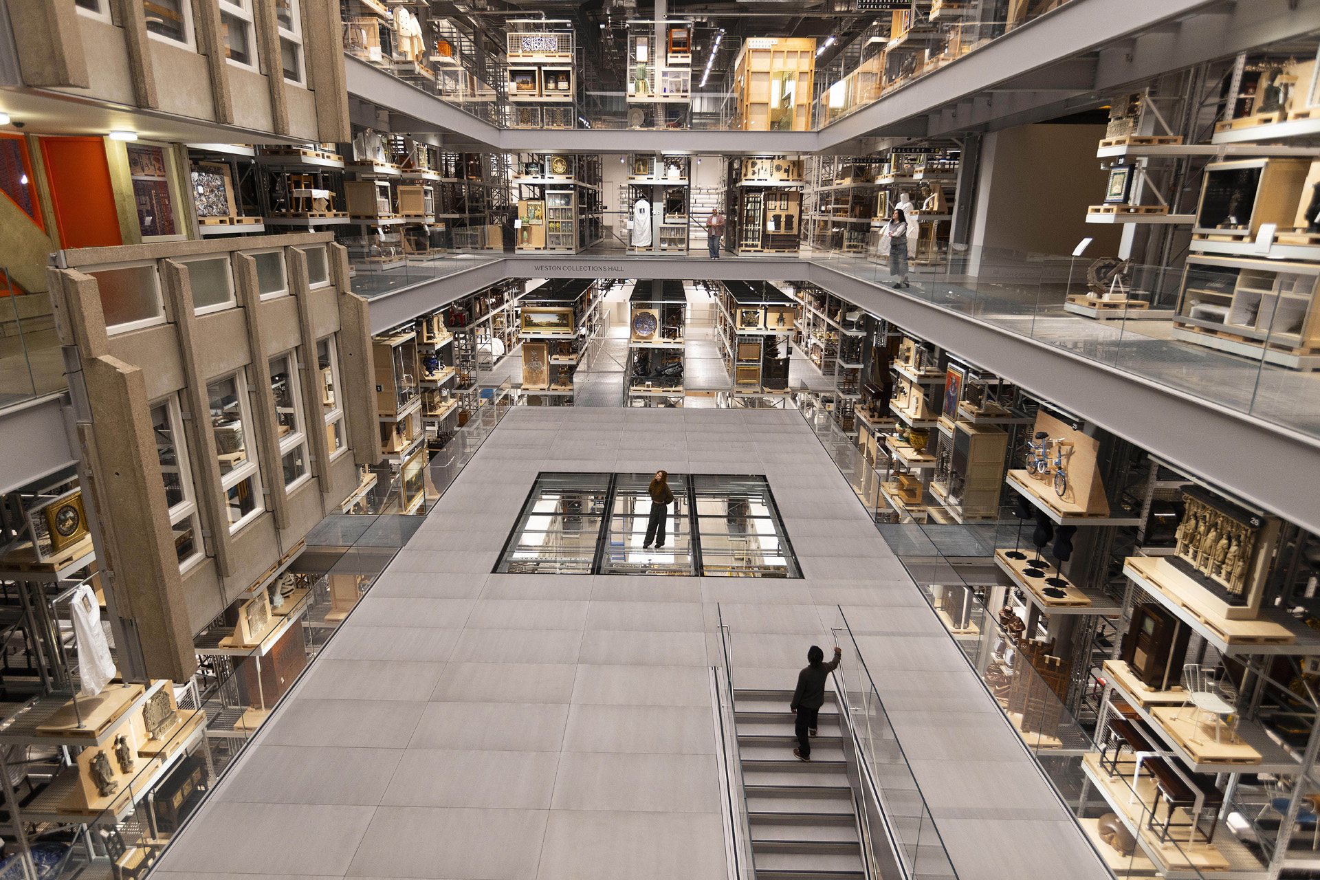 View of the Weston Collections Hall at V&A East Storehouse