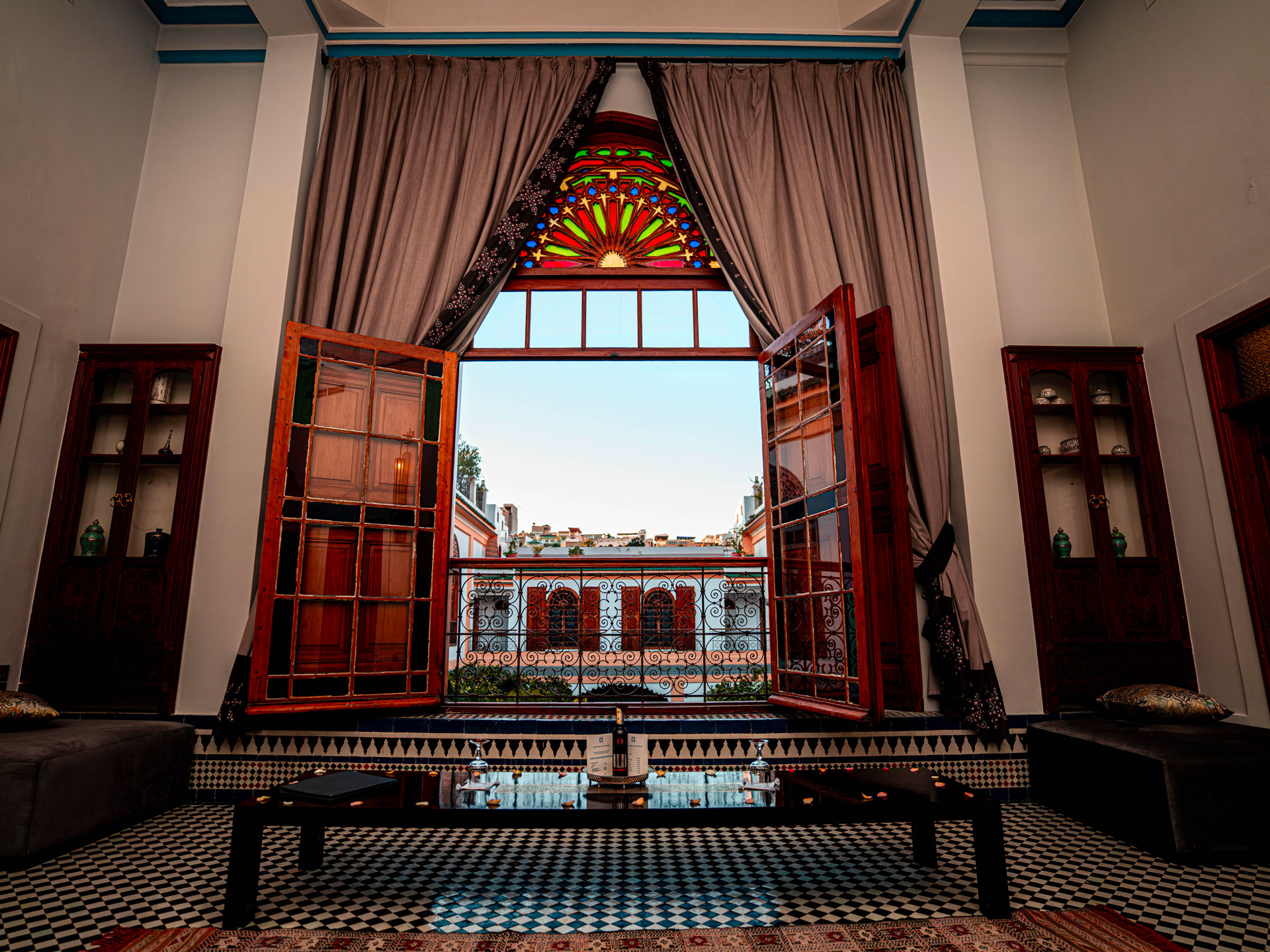 A window view from a room at Palais Amani