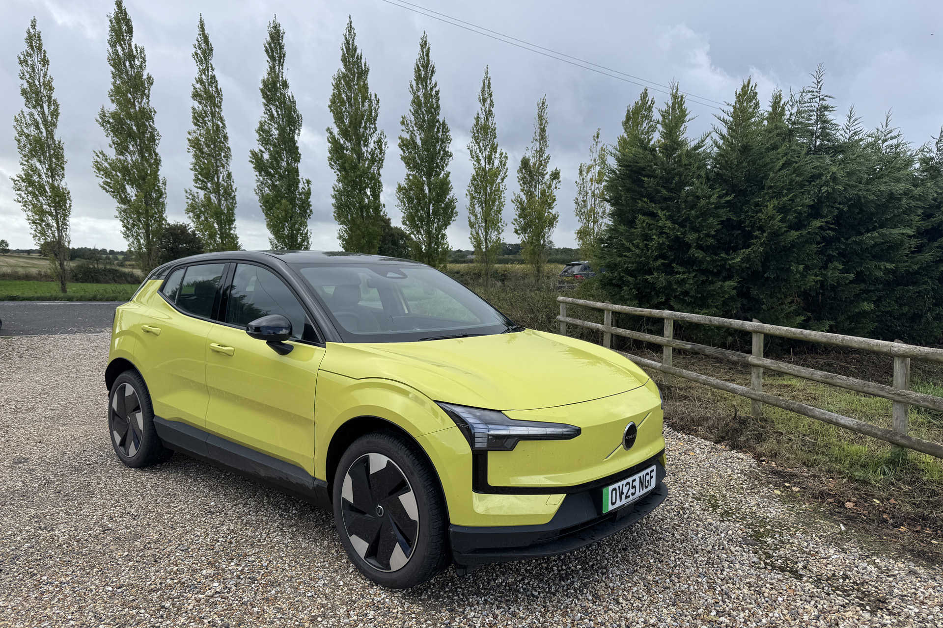 The Volvo EX30 in yellow