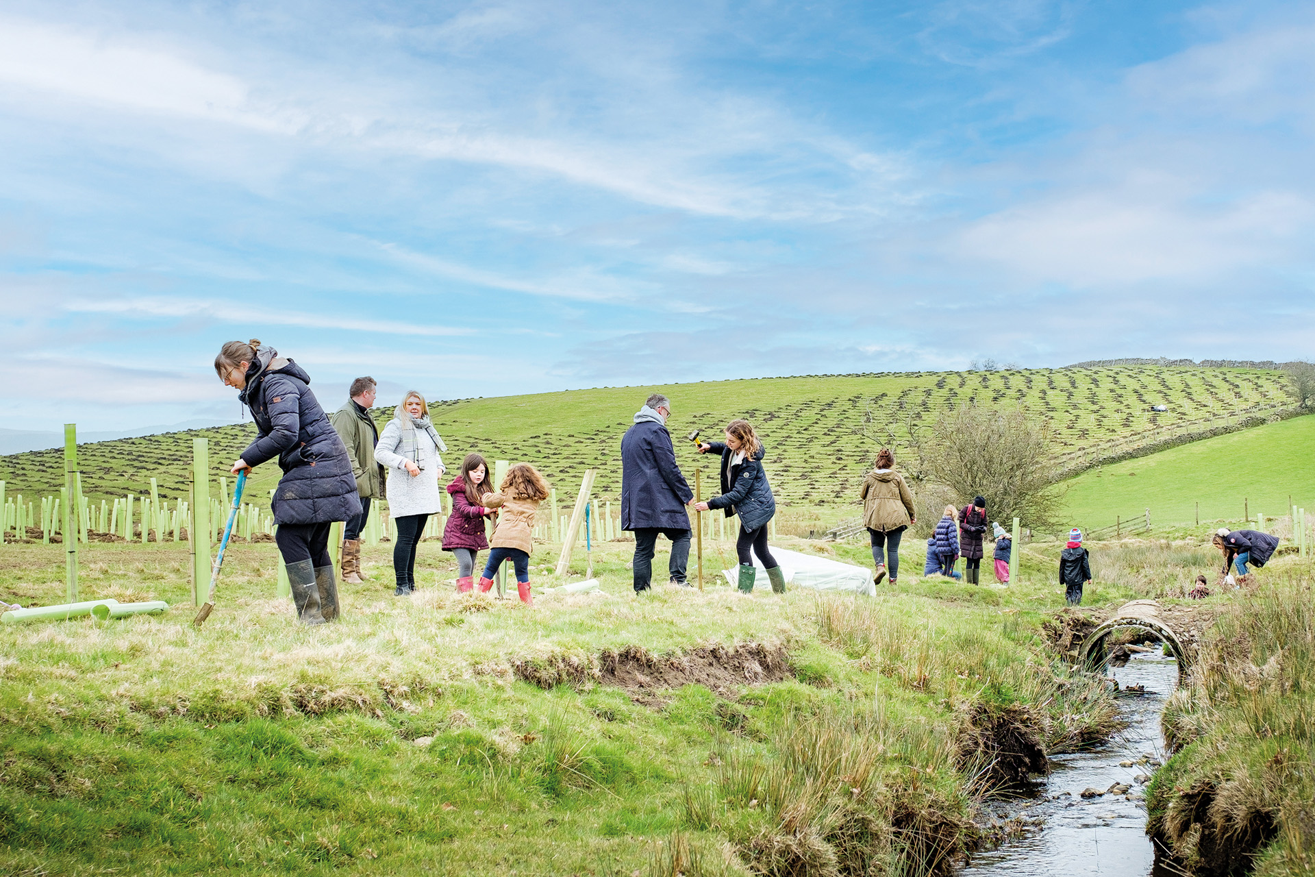 Tree planting at Broughton Sanctuary