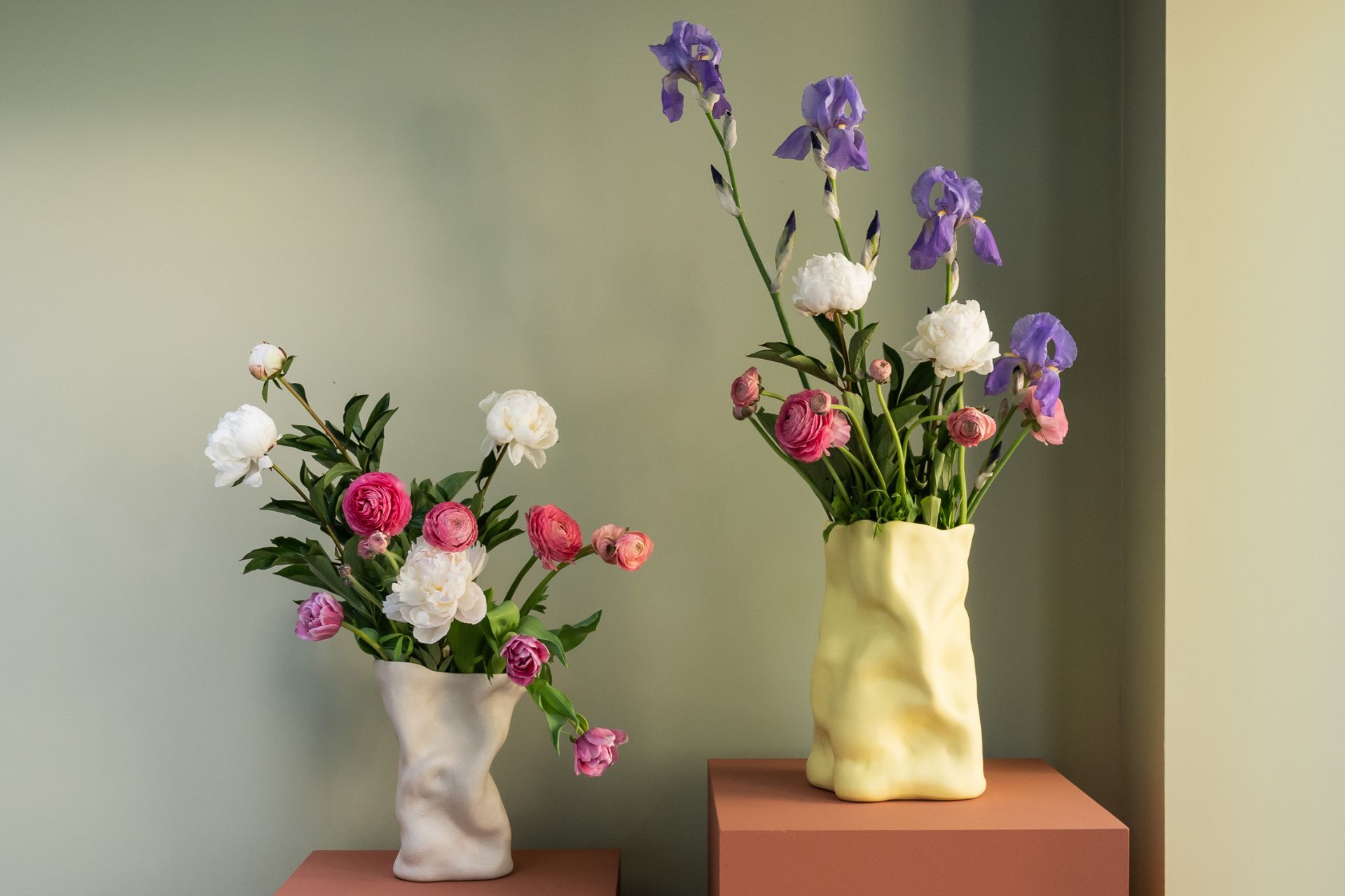 Flowers in funky vases