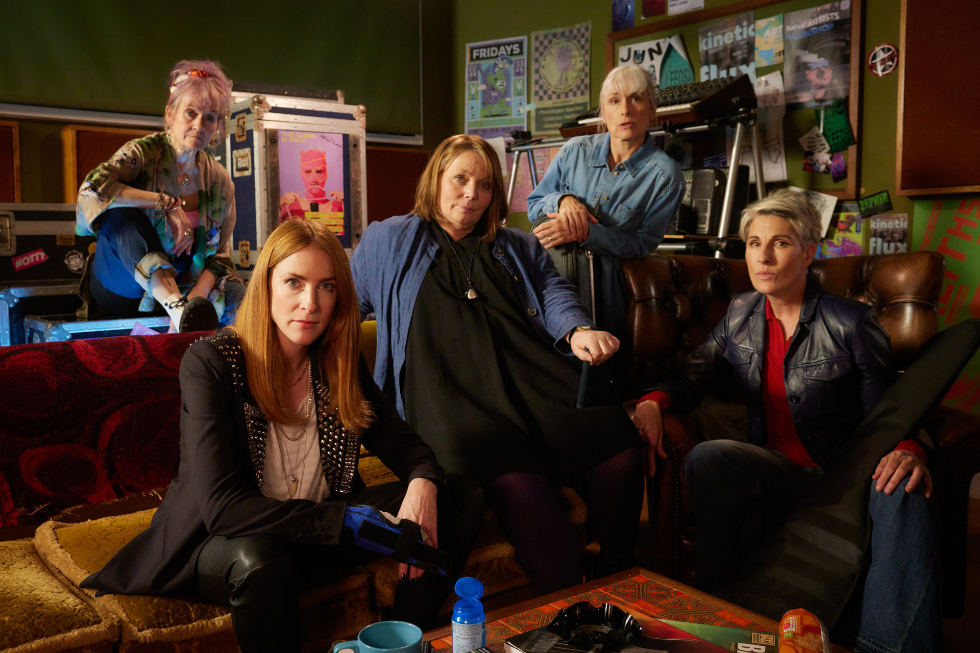Kitty Eckersley (ROSALIE CRAIG), Jess Burchill (LORRAINE ASHBOURNE), Beth Thornton (JOANNA SCANLAN), Yvonne Vaux (AMELIA BULLMORE), Holly Gaskell (TAMSIN GREIG) in Riot Women