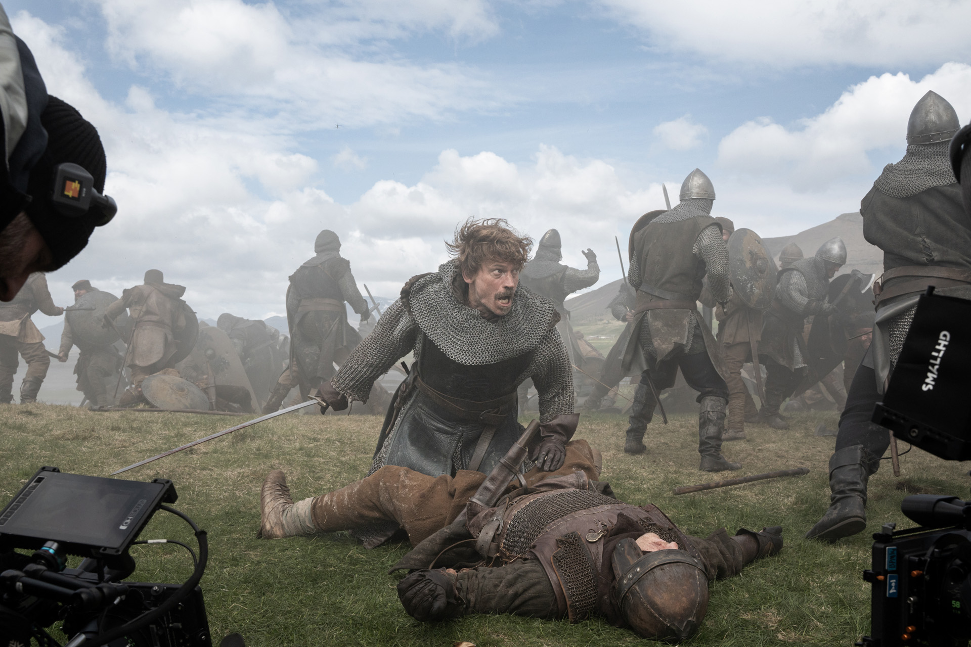 Nikolaj Coster-Waldau on set of King & Conqueror in Iceland