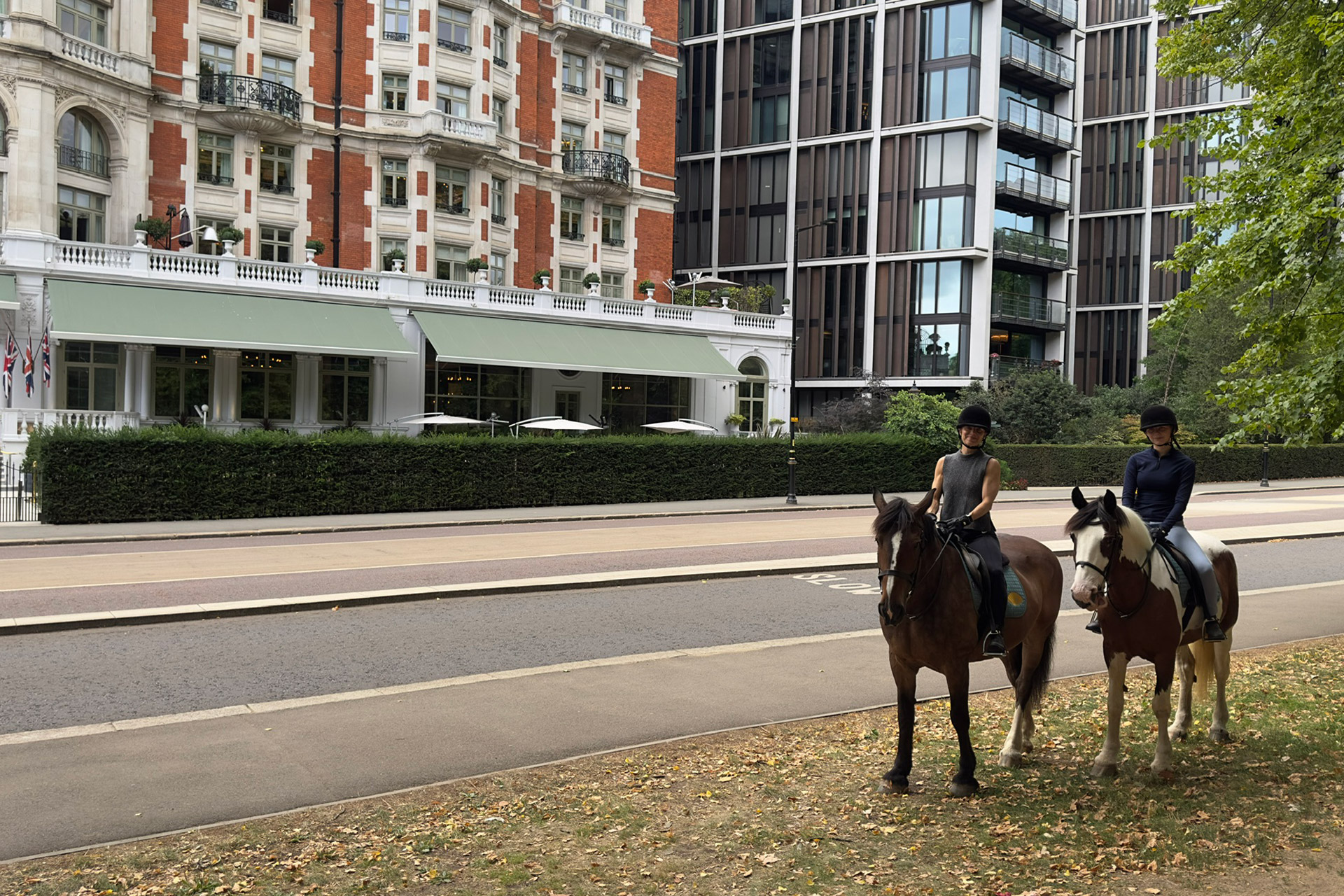 Lucy Cleland and her daughter horse riding