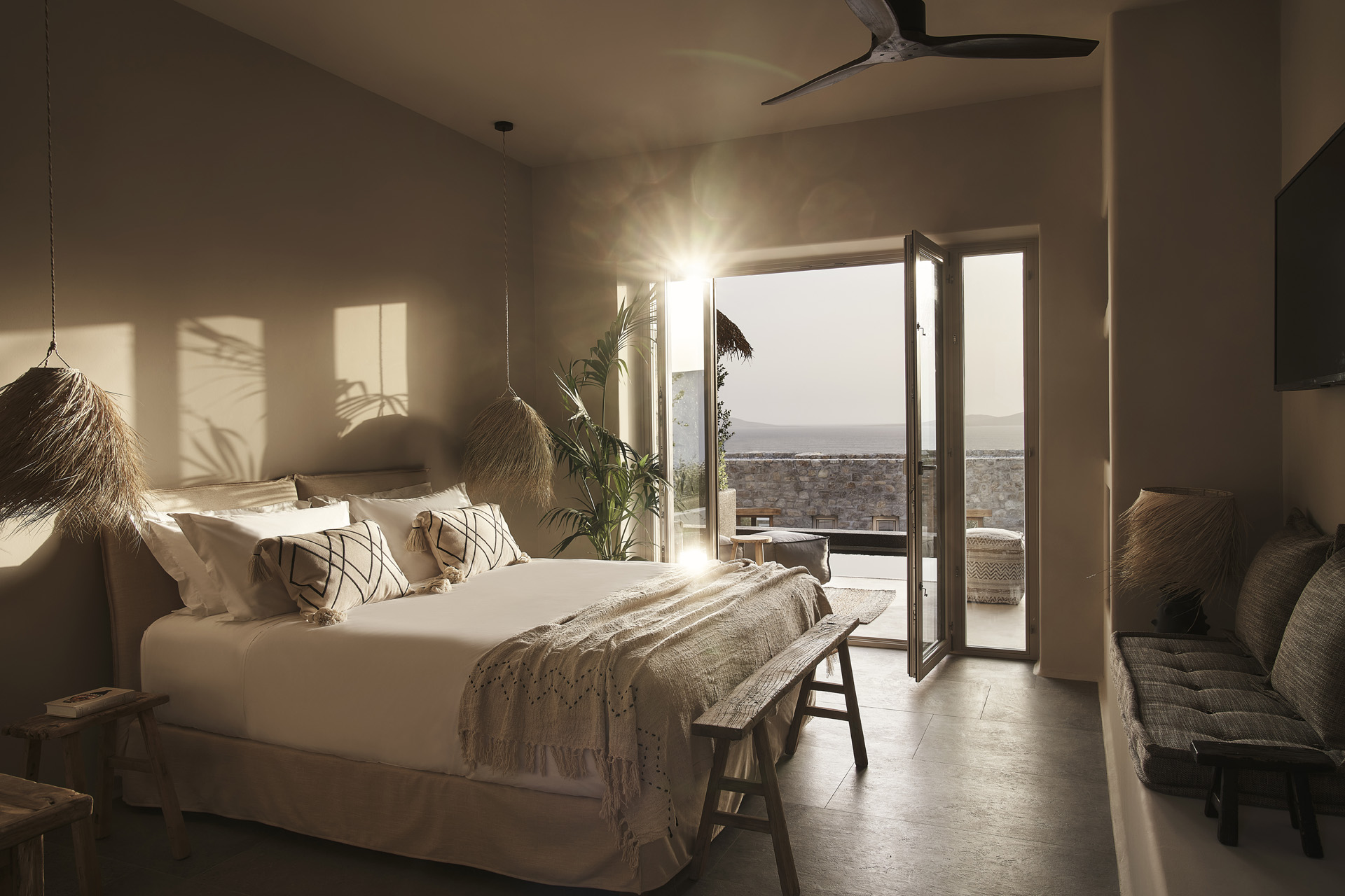 A Mykonos hotel room