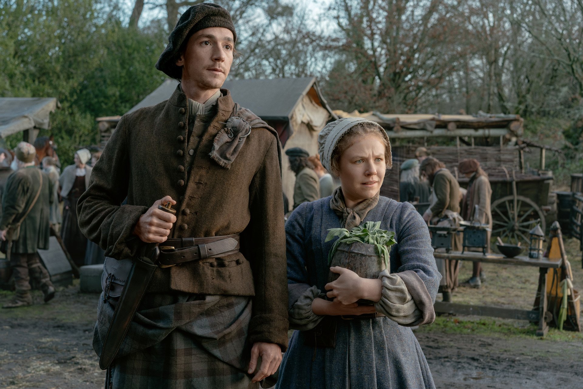 Rory Alexander (Murtagh Fitzgibbons Fraser) & Sally Messham (Mrs Fitz) in Outlander: Blood of My Blood