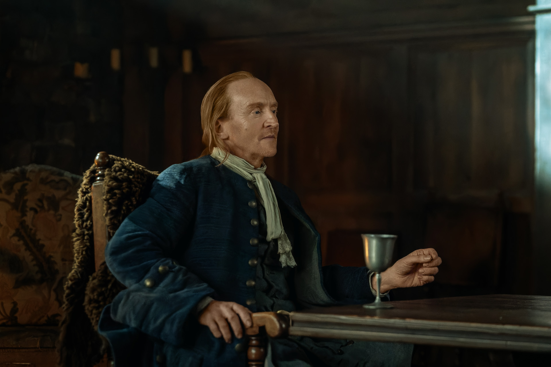 Lord Lovat, Simon Fraser (Tony Curran) in Outlander: Blood of My Blood
