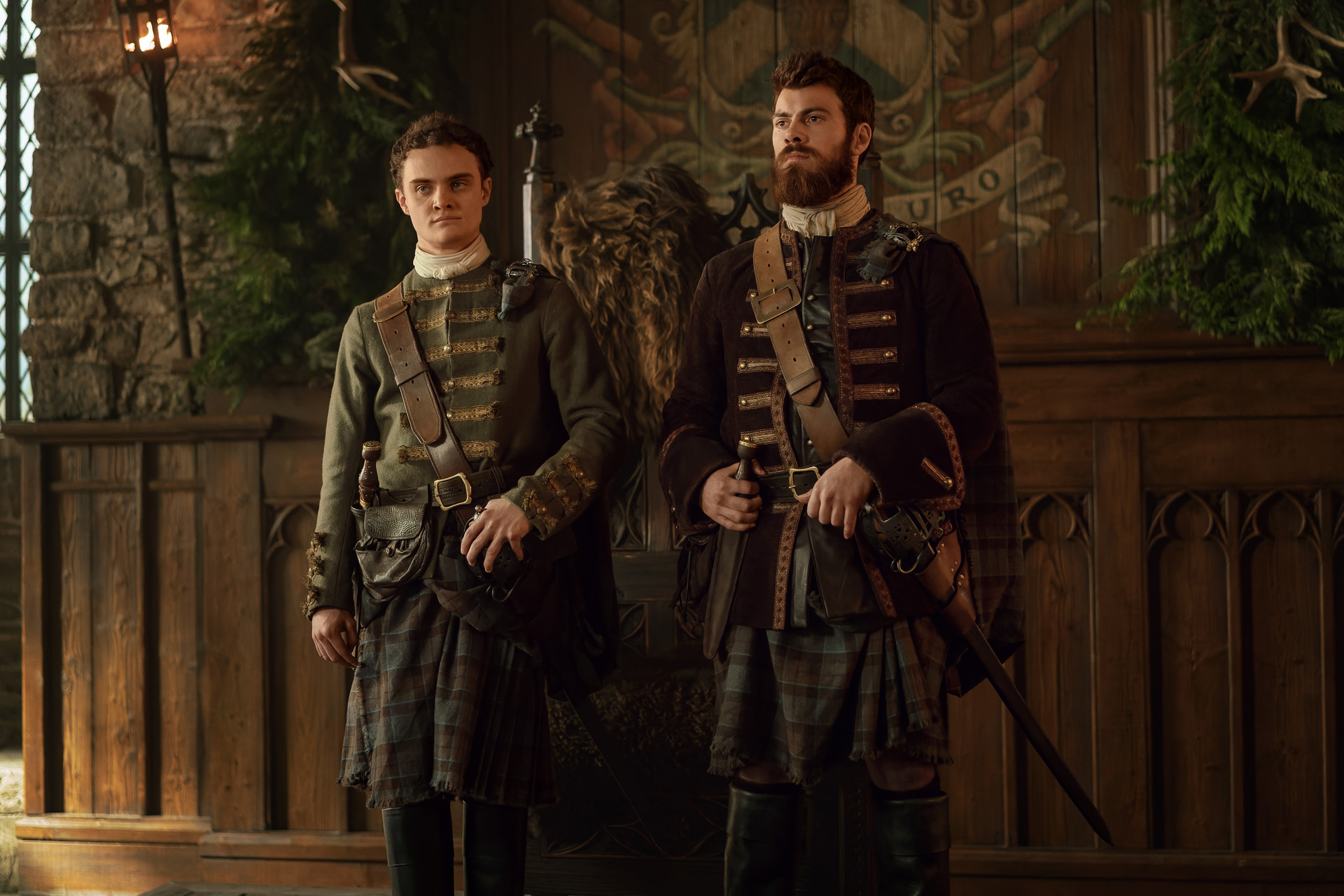 Colum MacKenzie (Seamus McLean Ross) & Dougal MacKenzie (Sam Retford) in Outlander: Blood of My Blood